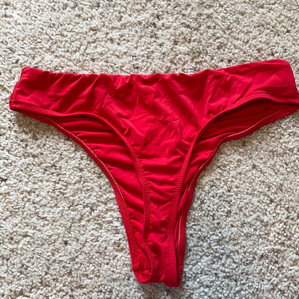 Red thong bikini bottom